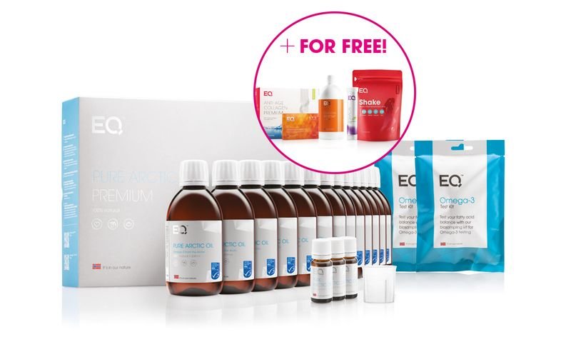 PRE-PAID EQ PURE ARCTIC OIL PREMIUM S 2 EQ OMEGA-3 TEST KIT 12 MĚSÍCŮ